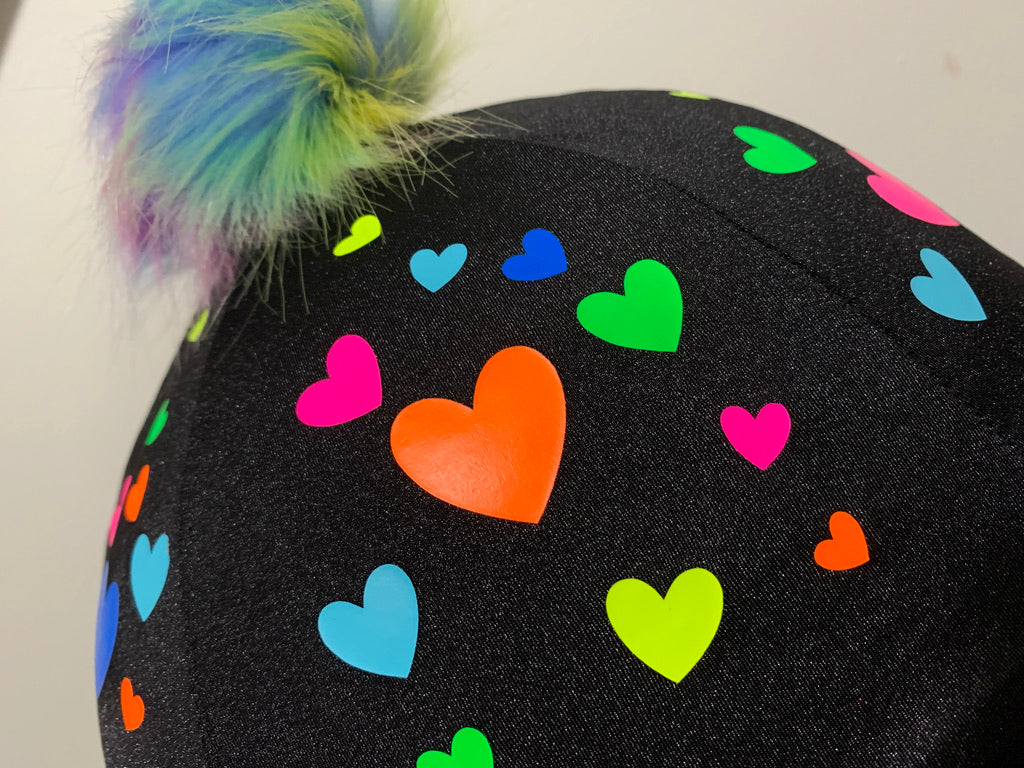 Hat Cover: Rainbow Hearts Pattern #1